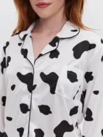 2Pcs Cow Printed Pajama Set