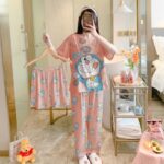3 Pcs Doraemon Cartoon Nightwear Pajama Set