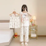 3pcs cat cartoon printed pajama