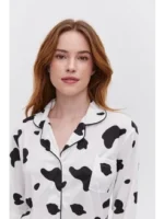 2Pcs Cow Printed Pajama Set