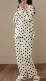 2Pcs Polka Dotted Printed Pajama Set
