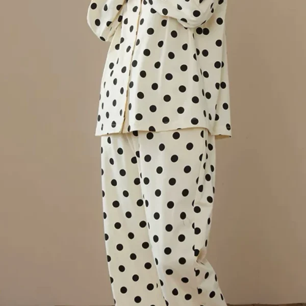 2Pcs Polka Dotted Printed Pajama Set