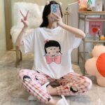Cartoon Girl Print Pajama Set