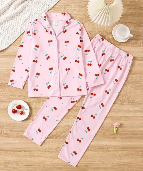 Cherry Print 2Pcs Pajama Set