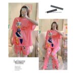 Daisy Duck Cartoon Print 3Pcs Women’s Pajama Set