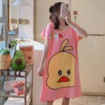 Cute Pink Duck Face Print Nightdress Single Pcs