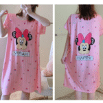 Womens Pink Minnie Mouse Print Nightdress Single Pcs