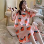 Pink Strawberry Print Nightdress