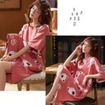 Rose Bear Face Printed Nightdress Single Pcs