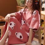 Rose Bear Face Printed Nightdress Single Pcs