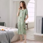 Single Pc Green Avocado Print Nightdress