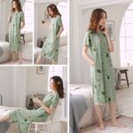 Single Pc Green Avocado Print Nightdress