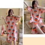 Pink Strawberry Print Nightdress