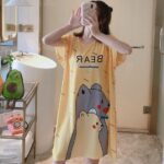Yellow Cartoon Bear Print Nightdress Single Pcs